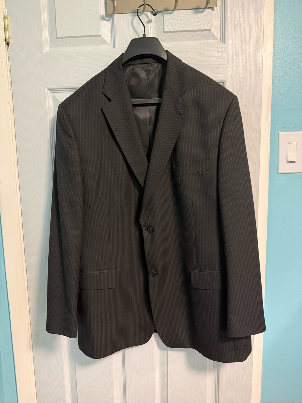 Haggar Charcoal Pinstripe Two-Button Suit Jacket